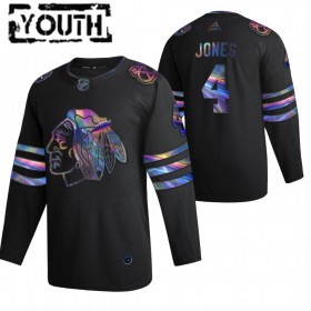 Dresovi Chicago Blackhawks Seth Jones 4 2021-22 Iridescent Holografska crna Authentic - Dječji